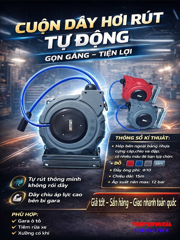 CUỘN DÂY HƠI RÚT TỰ ĐỘNG 15M