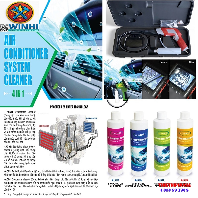 BỘ DUNG DỊCH VỆ SINH DÀN LẠNH OTO WINHI