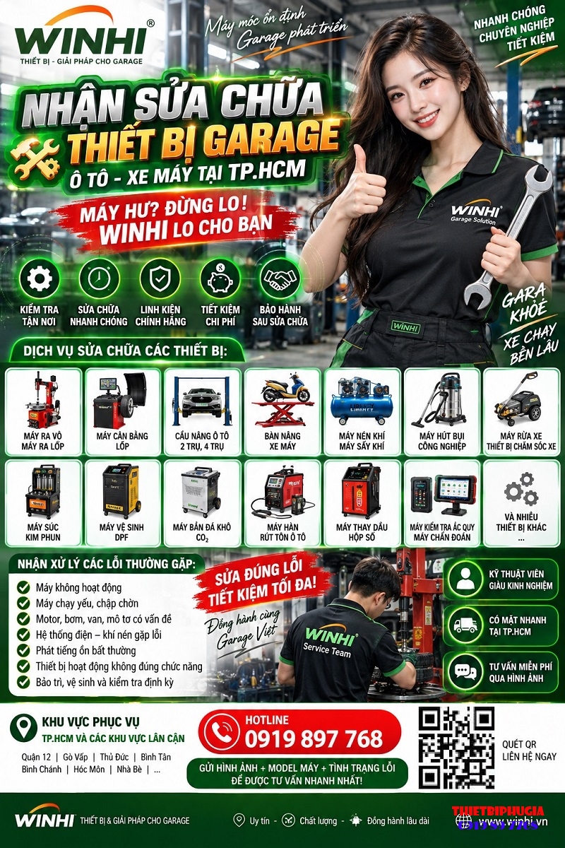NHẬN SỬA CHỮA THIẾT BỊ SỬA CHỮA XE – GARAGE TẠI TP HCM 0919897768