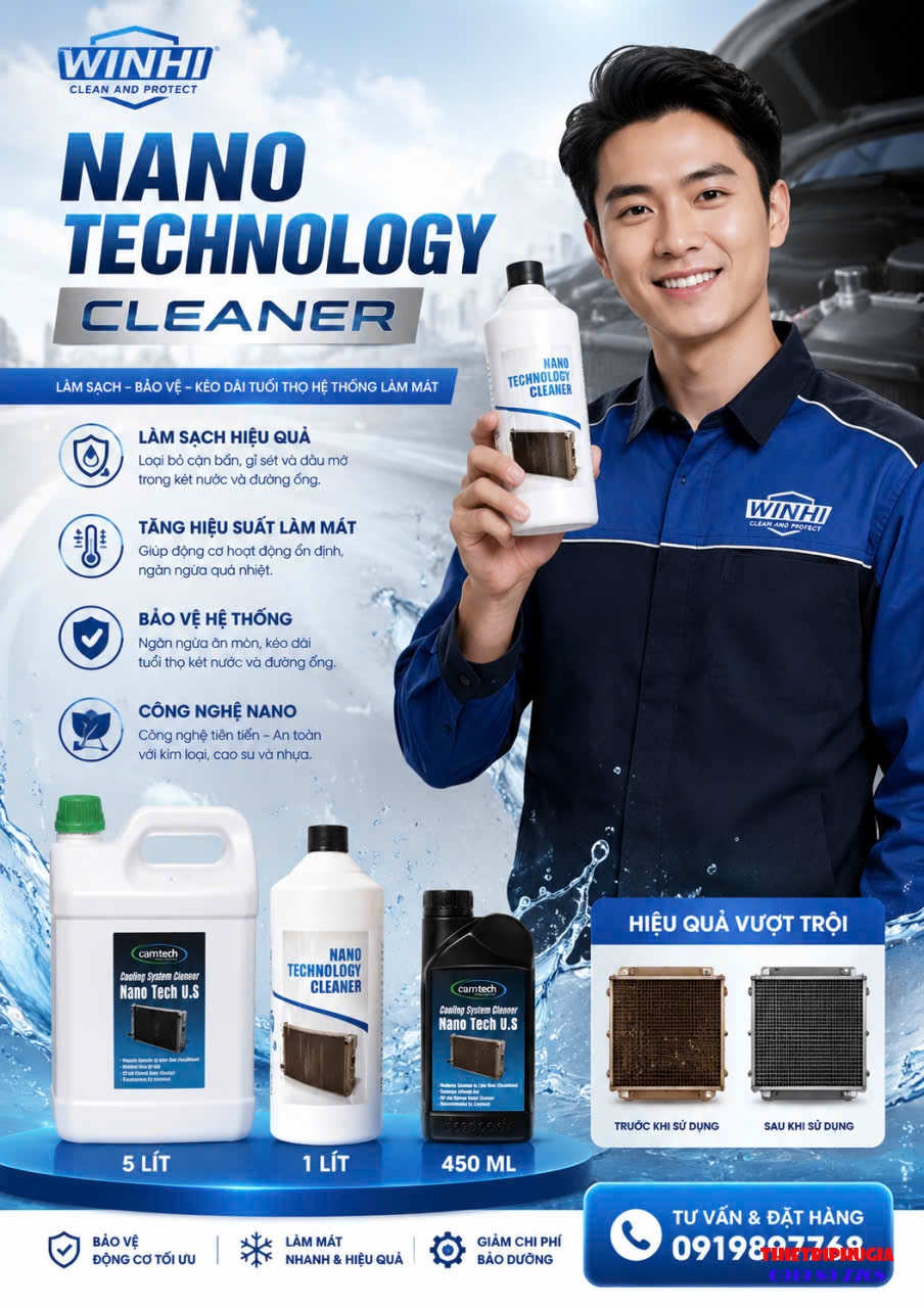 Dung dịch súc két nước ô tô WINHI Nano Technology Cleaner